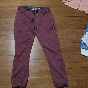 Mens Vissla sweatpants maroon color